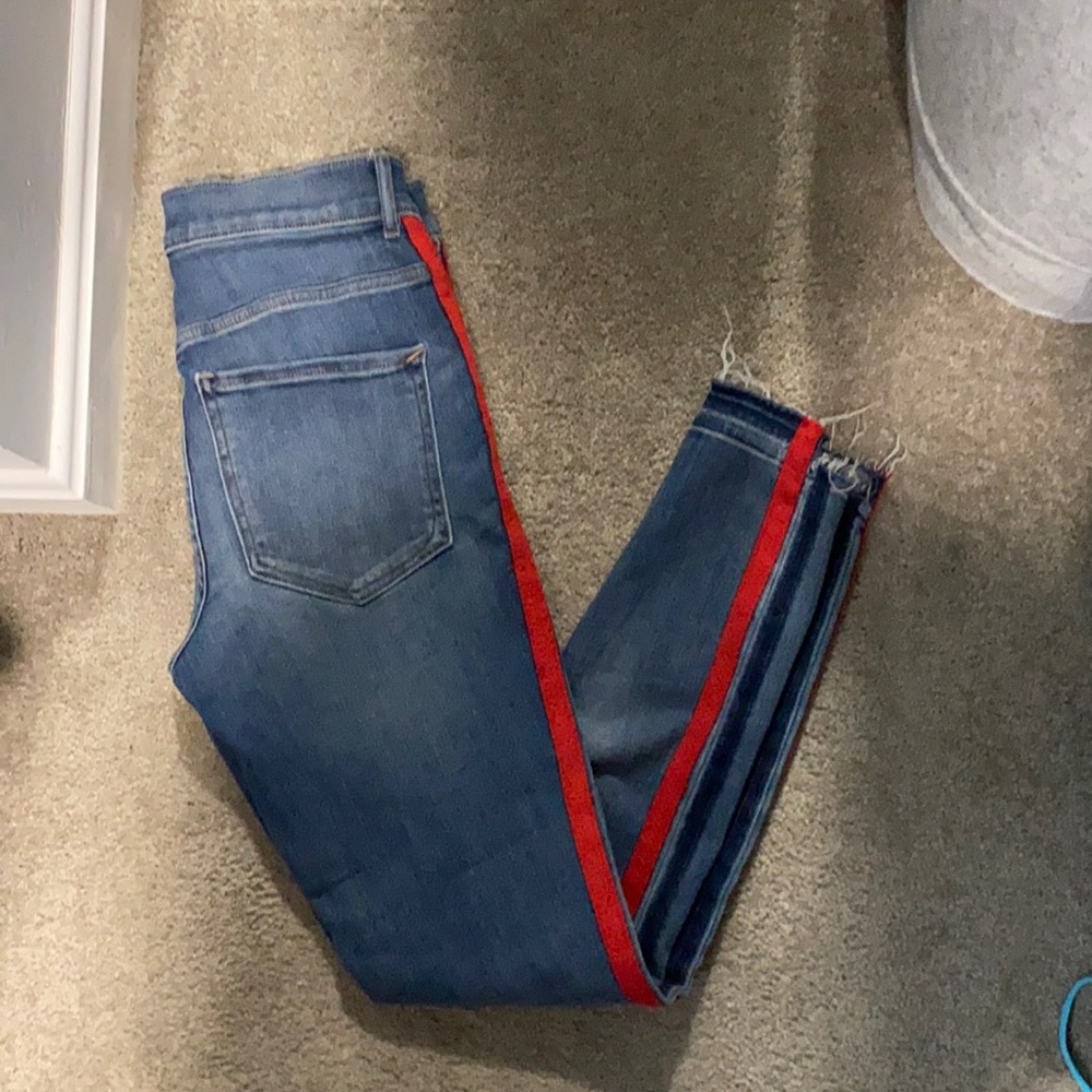 Express skinny jeans, high rise, stretchy